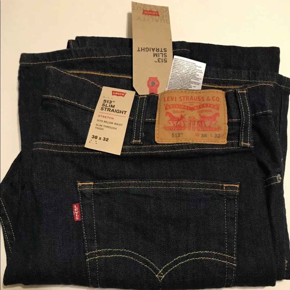 Levi's 513 Slim Straight Fit Jeans Mens 38X 32